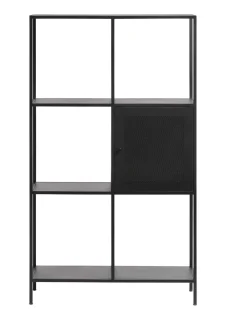 Boekenkast Malibu Zwart 1 Deur H135 cm - Giga Living