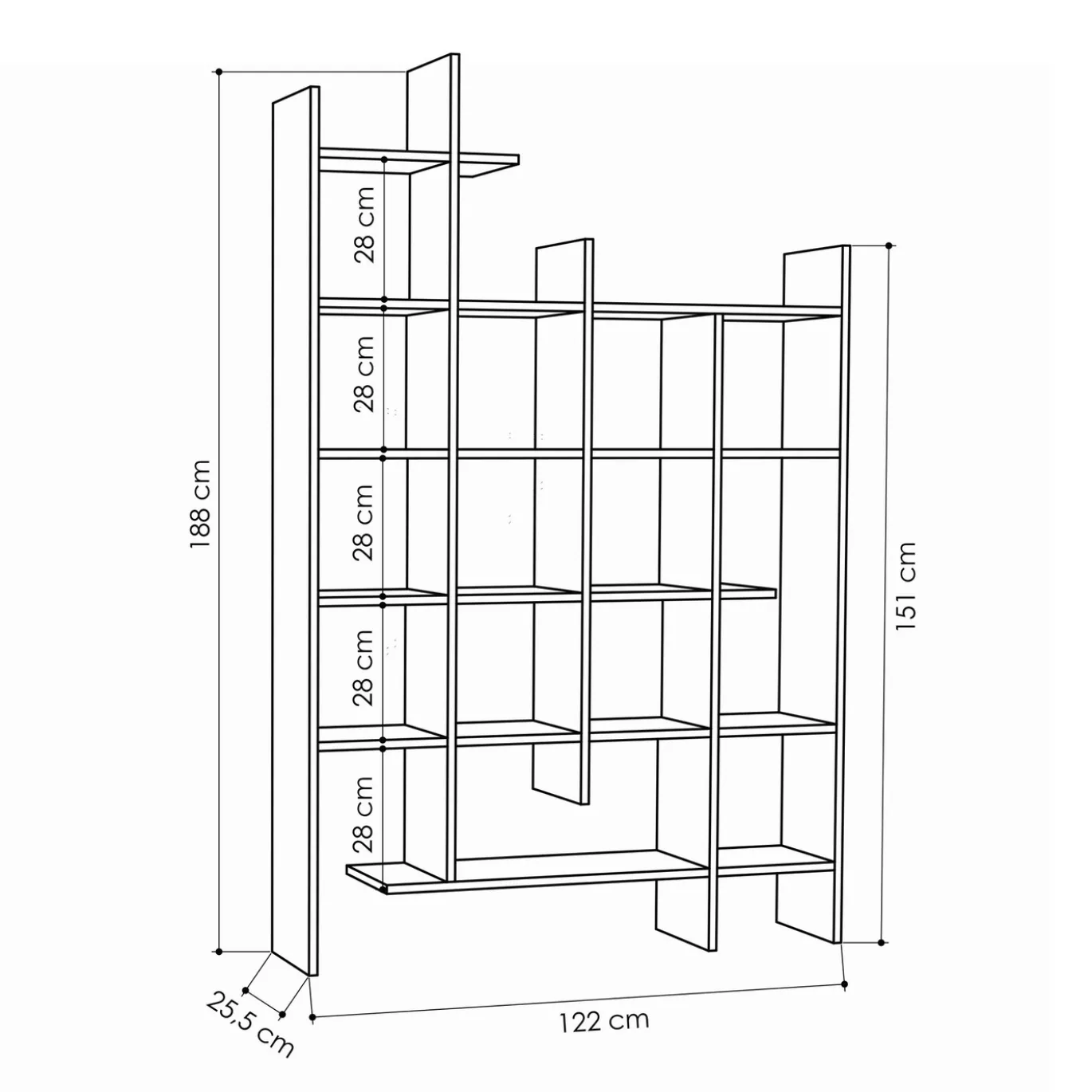 Boekenkast Manco Bruin 188cm