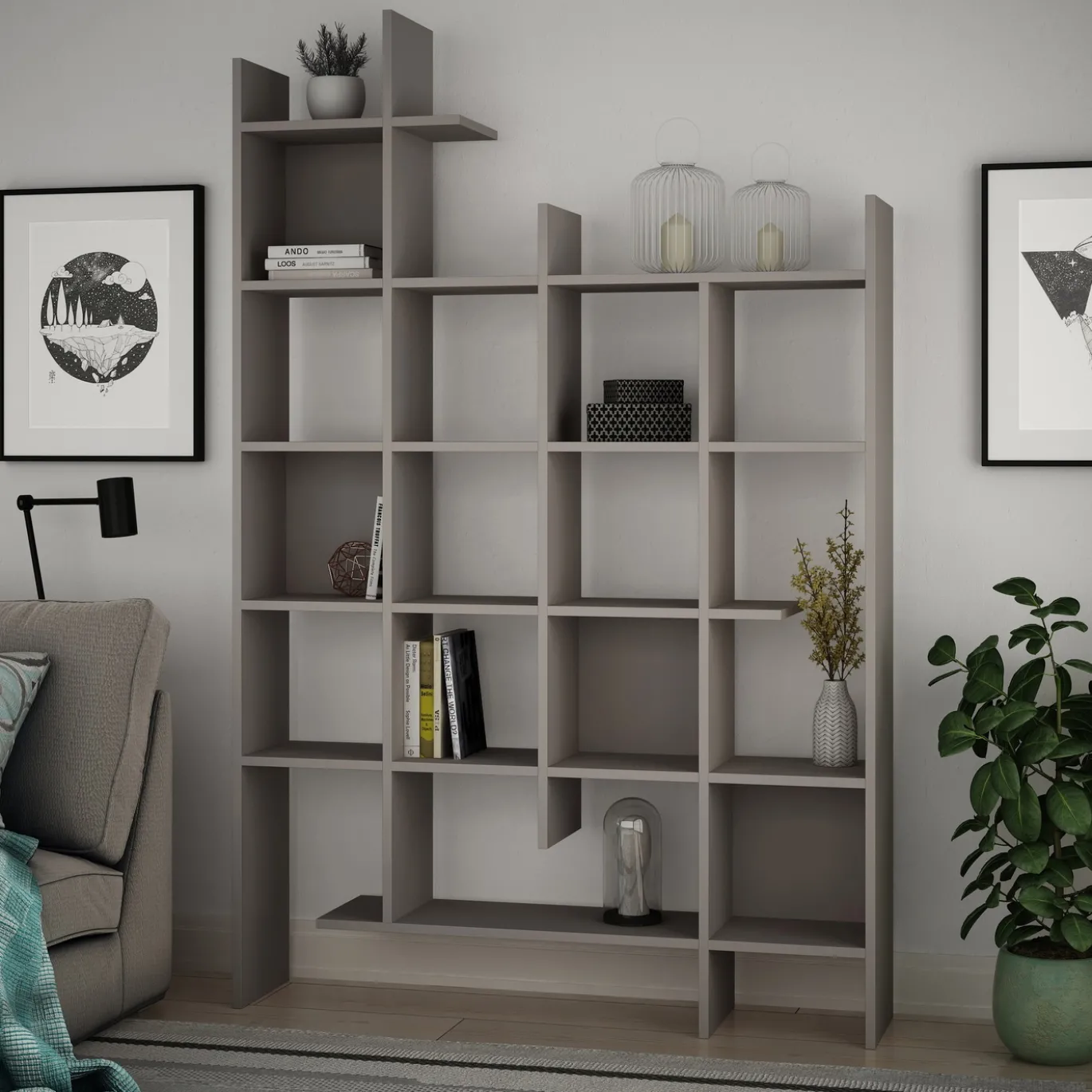 Boekenkast Manco Licht Mokka 188cm