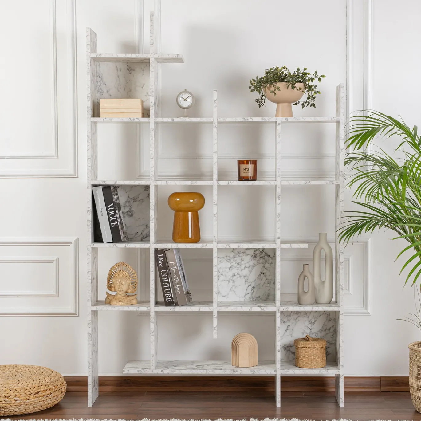 Boekenkast Manco Wit Marmerlook 188cm