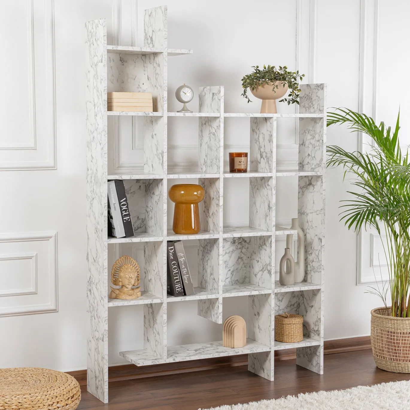 Boekenkast Manco Wit Marmerlook 188cm