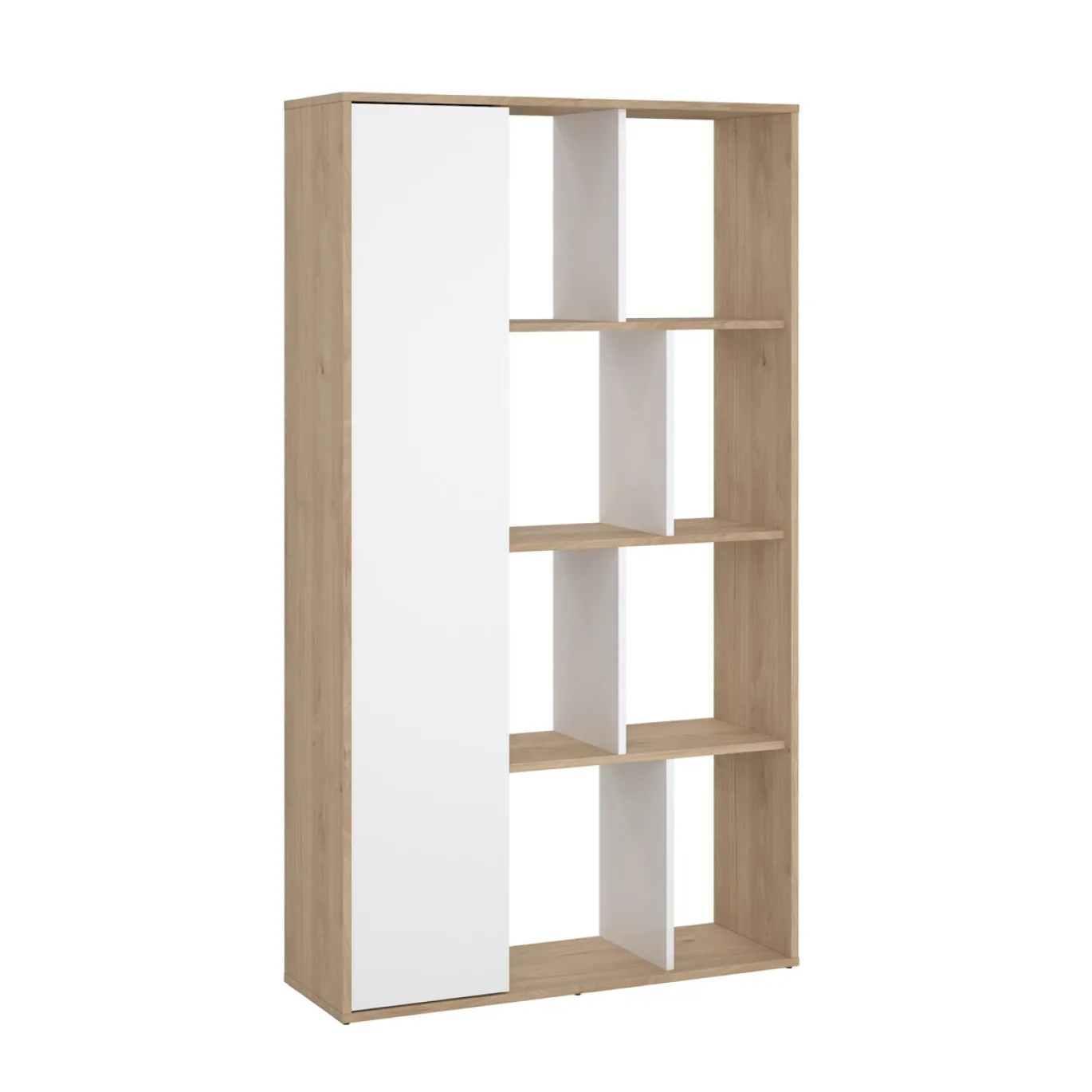 Boekenkast Maze Jackson Hickory Wit Hoogglans 1-deurs - Giga Living