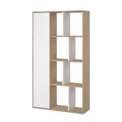Boekenkast Maze Jackson Hickory Wit Hoogglans 1-deurs - Giga Living