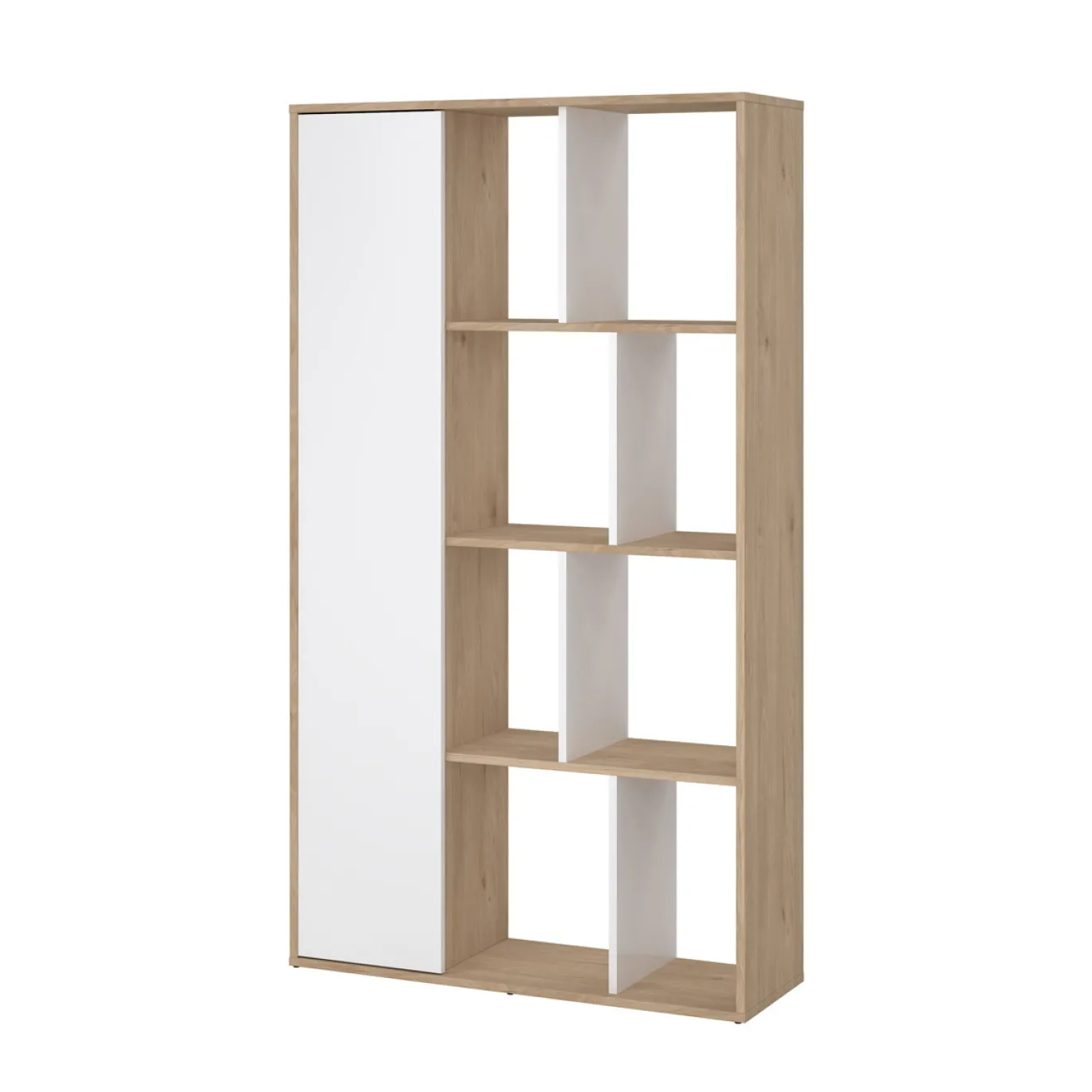 Boekenkast Maze Jackson Hickory Wit Hoogglans 1-deurs - Giga Living