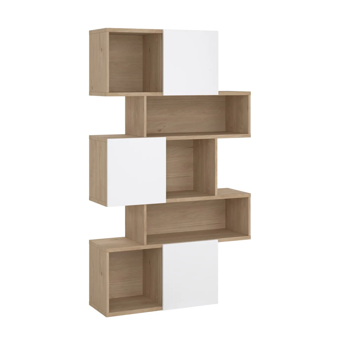Boekenkast Maze Jackson Hickory Wit Hoogglans 3-deurs - Giga Living