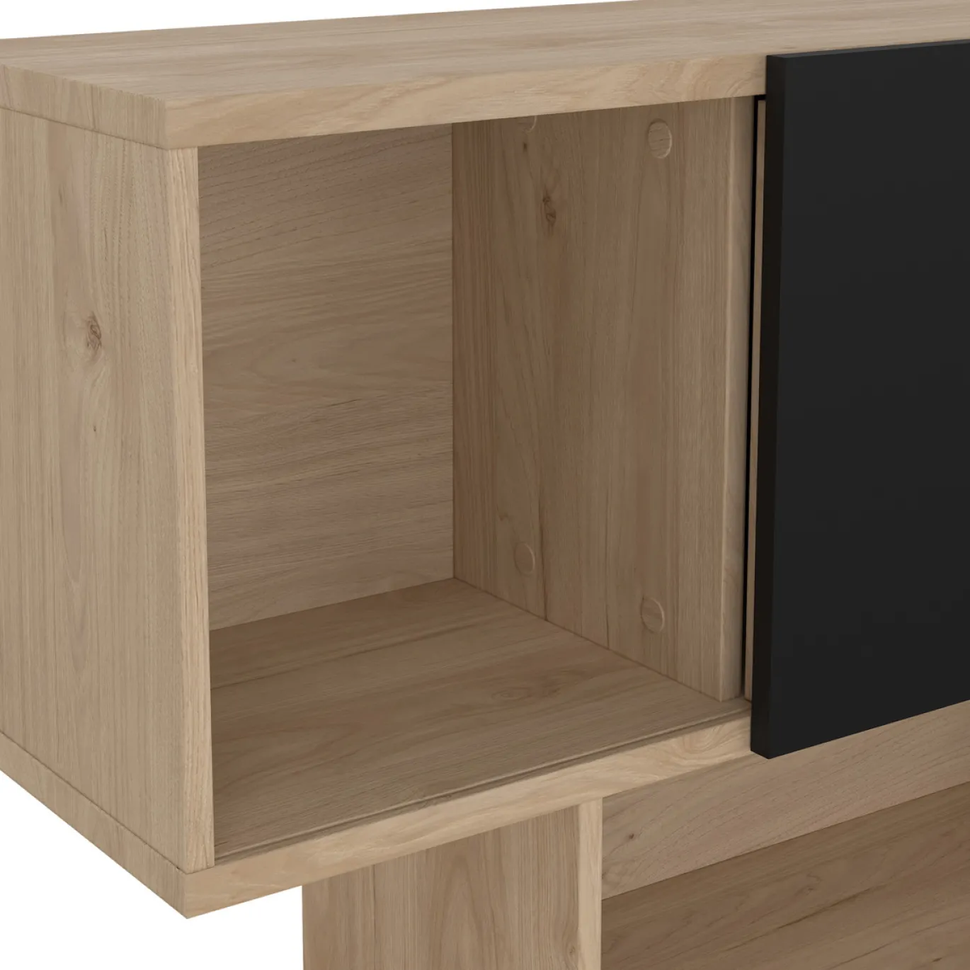 Boekenkast Maze Mat Zwart Jackson Hickory - Giga Living