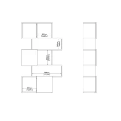 Boekenkast Maze Mat Zwart Jackson Hickory - Giga Living