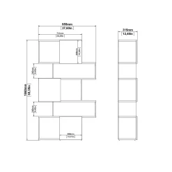 Boekenkast Maze Mat Zwart Jackson Hickory - Giga Living