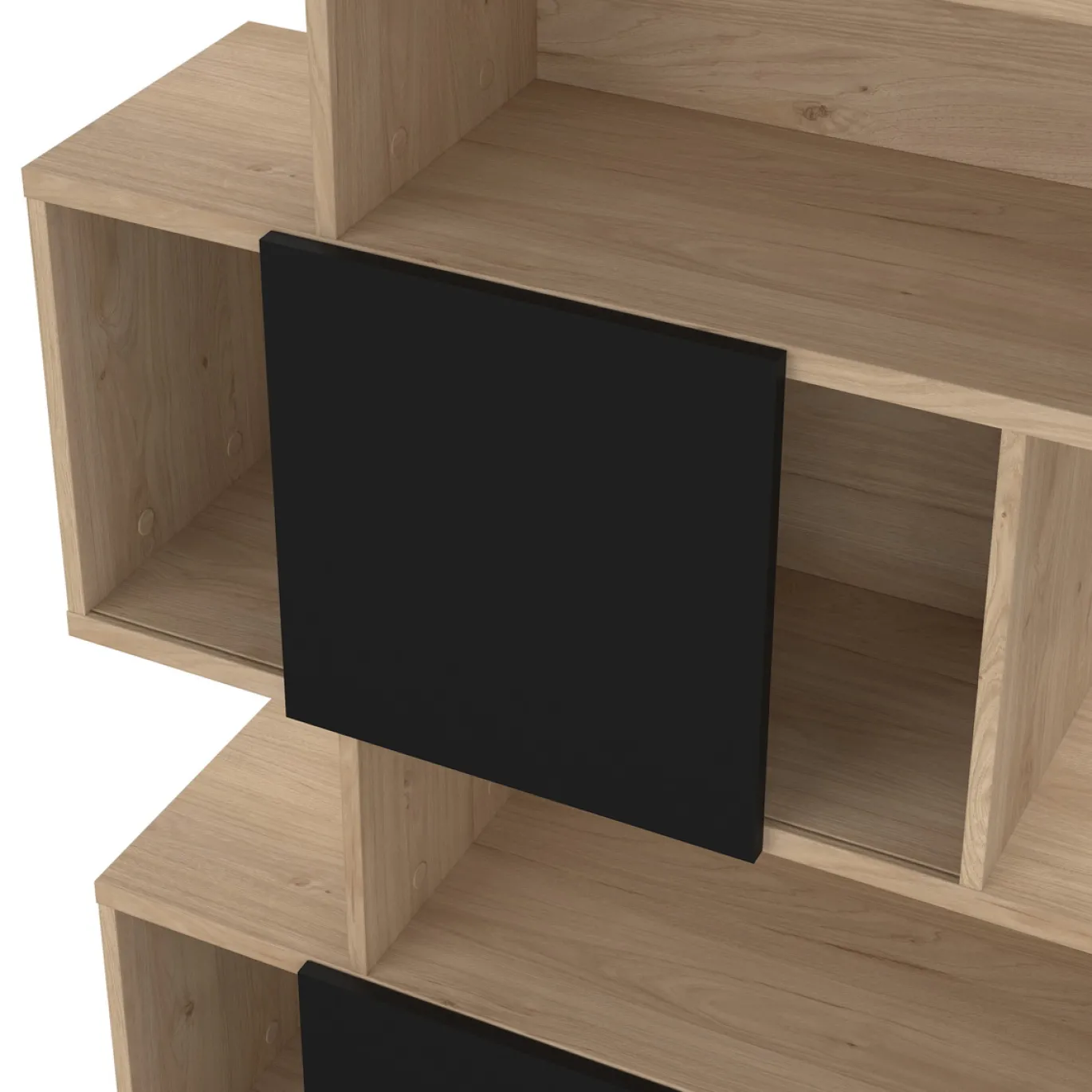 Boekenkast Maze Mat Zwart Jackson Hickory - Giga Living