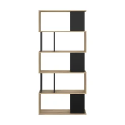 Boekenkast Maze Zwart/Naturel - Giga Living
