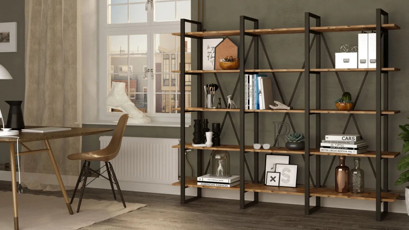 Boekenkast Melun Melamine Atlantic Pine