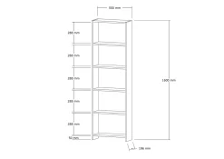 Boekenkast New Walnoot 160cm