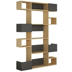 Boekenkast Niho Melamine Eiken Antraciet