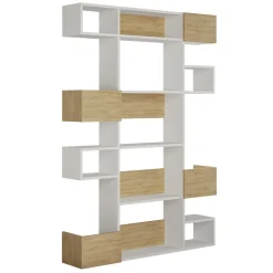 Boekenkast Niho Melamine Wit Eiken