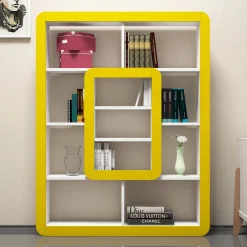 Boekenkast Orkide Geel/Wit 140cm