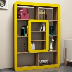 Boekenkast Orkide Melamine Geel