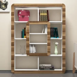 Boekenkast Orkide Walnoot/Wit 140cm