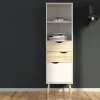 Boekenkast Oslo Wit/Naturel 1-deurs + 2-lades - Giga Living