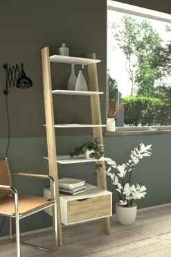 Boekenkast Oslo Wit/Naturel - Giga Living
