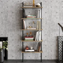 Boekenkast Piante Melamine Walnoot Zwart