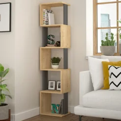 Boekenkast Piri Melamine Sonoma Eiken Antraciet