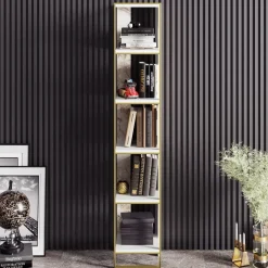 Boekenkast Polka Melamine Goud Wit