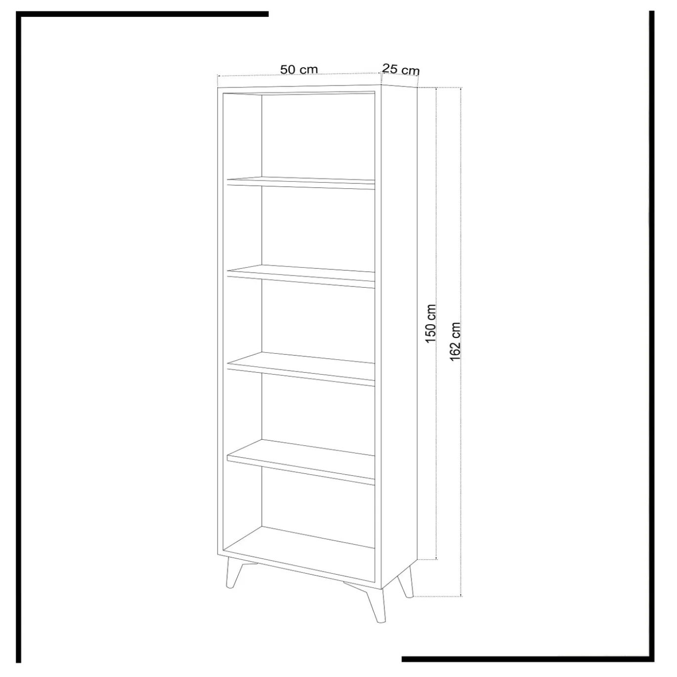 Boekenkast Potena Wit 162cm