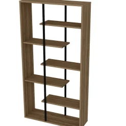 Boekenkast Presto Melamine Walnoot Zwart