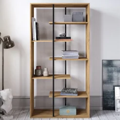 Boekenkast Presto Melamine Walnoot Zwart