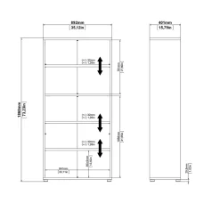 Boekenkast Prima Naturel Open 186cm - Giga Living