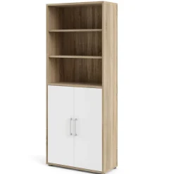 Boekenkast Prima Naturel/wit 89x221cm - Giga Living