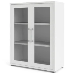Boekenkast Prima Wit Met Glas - Giga Living