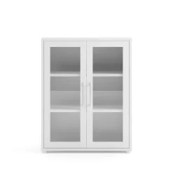 Boekenkast Prima Wit Met Glas - Giga Living