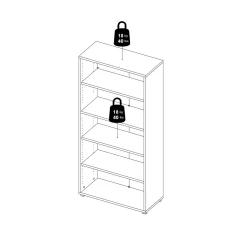 Boekenkast Prima Wit Open 186cm - Giga Living