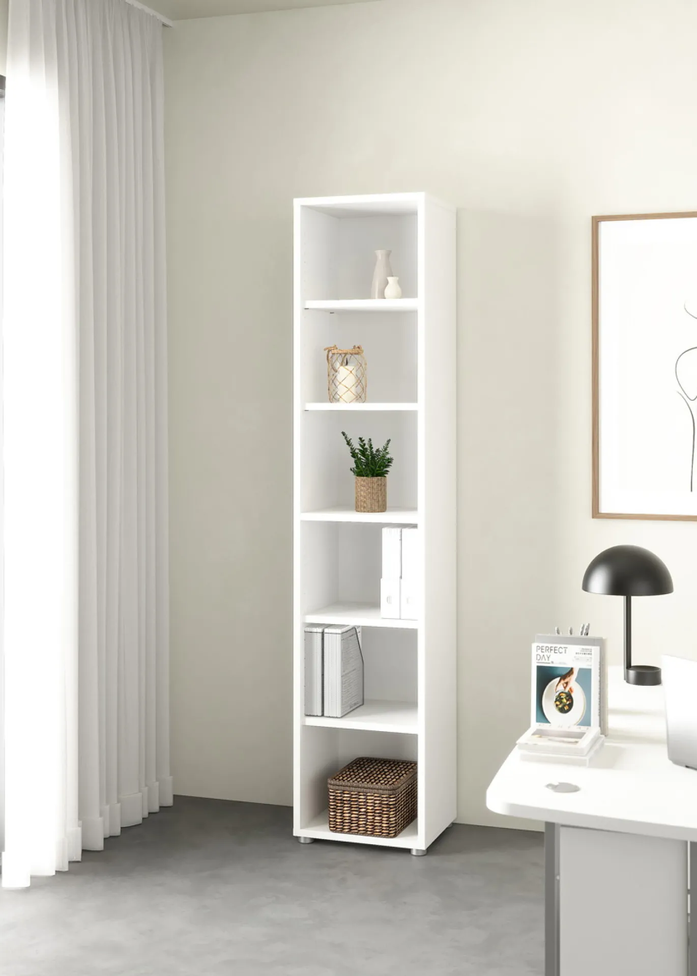 Boekenkast Prima Wit 5-planken 205cm - Giga Living