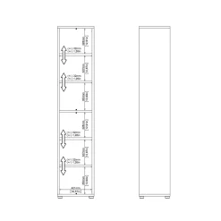 Boekenkast Prima Wit 5-planken 205cm - Giga Living