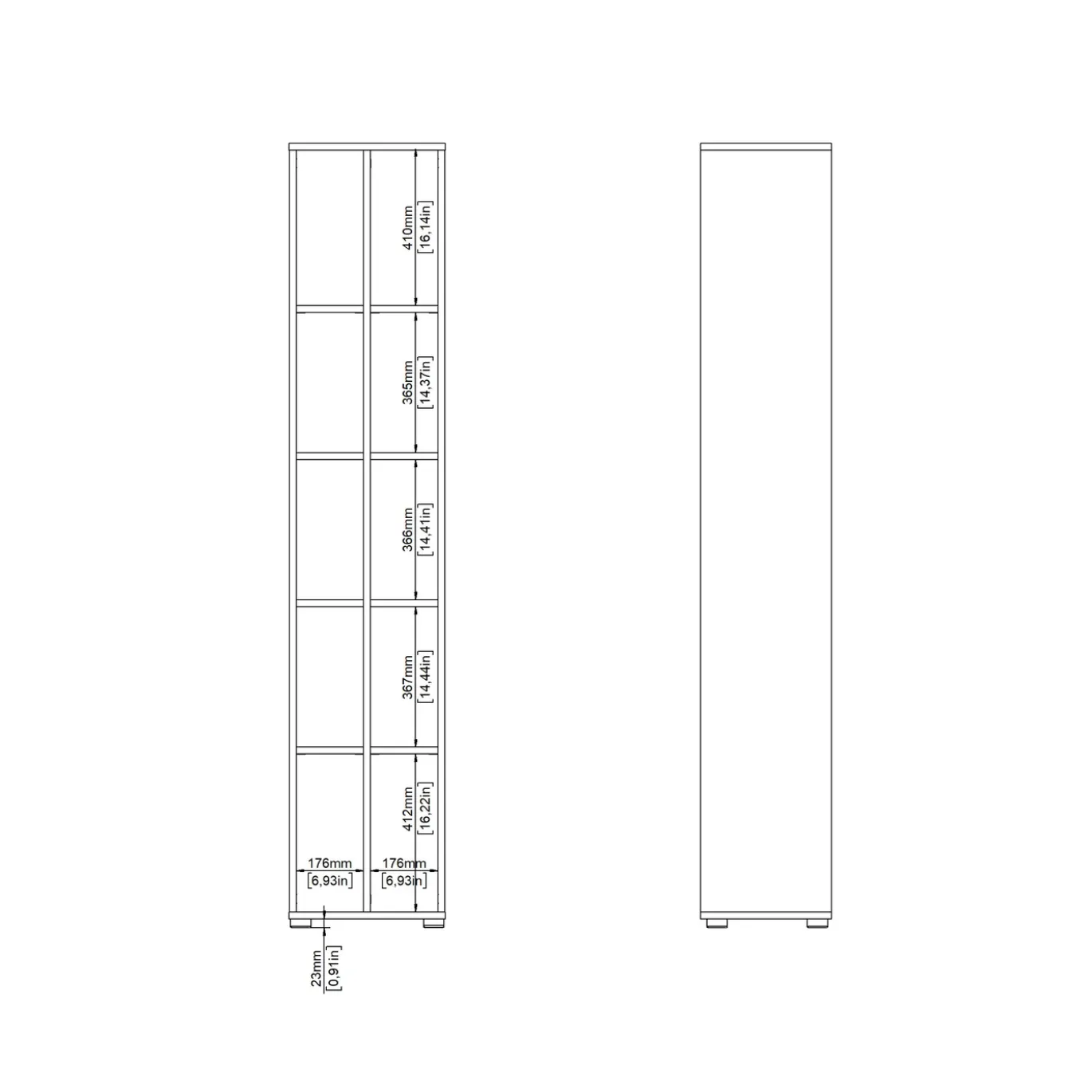 Boekenkast Sign Jackson A Hickory Matgrijs 41x205cm - Giga Living