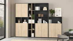 Boekenkast Sign Jackson A Hickory Matgrijs 41x205cm - Giga Living