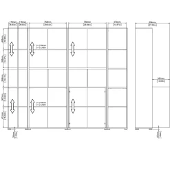 Boekenkast Sign Jackson Hickory Matgrijs 240x205cm - Giga Living