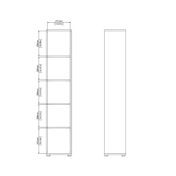 Boekenkast Sign Wit Jackson Hickory 41x205cm - Giga Living