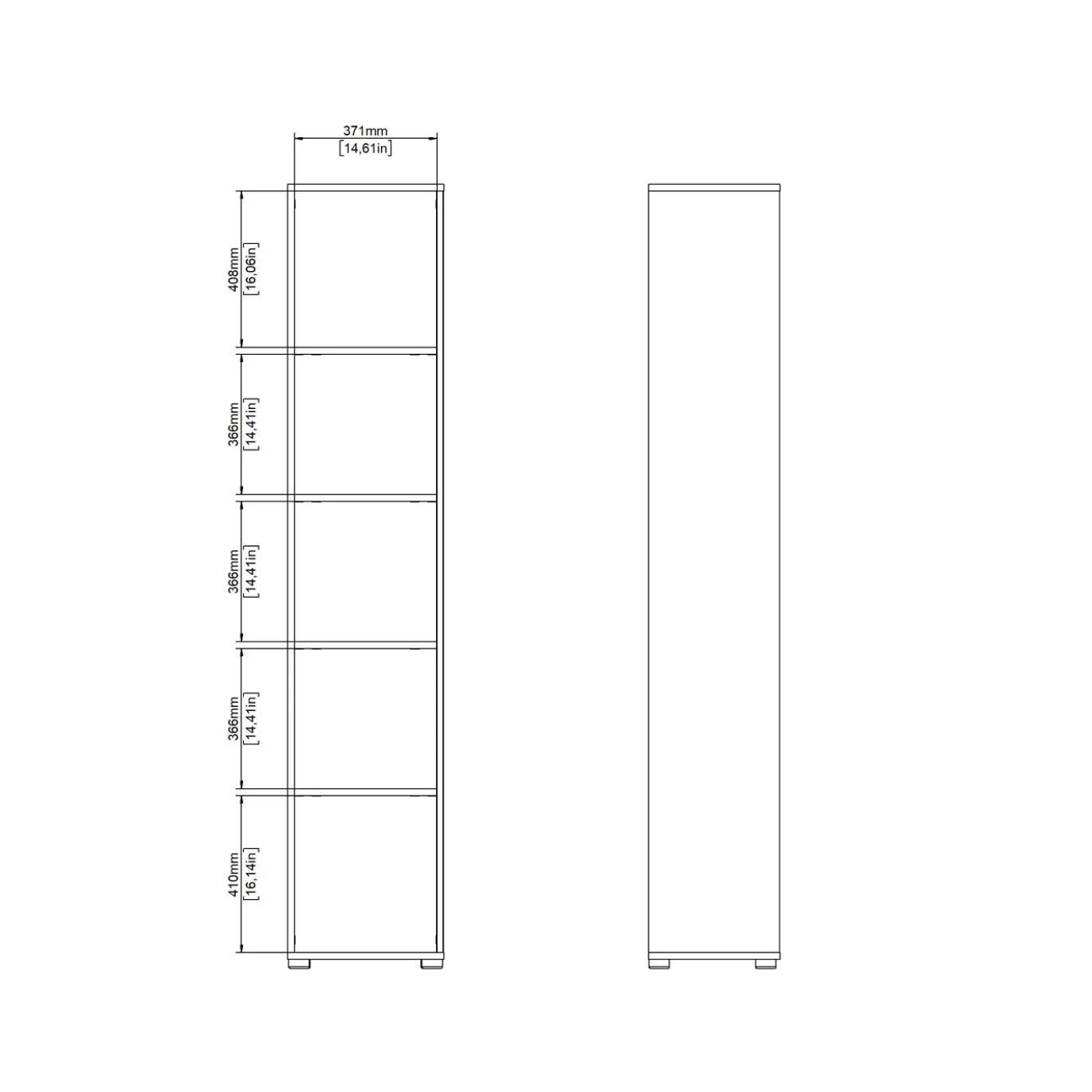 Boekenkast Sign Wit Jackson Hickory 41x205cm - Giga Living