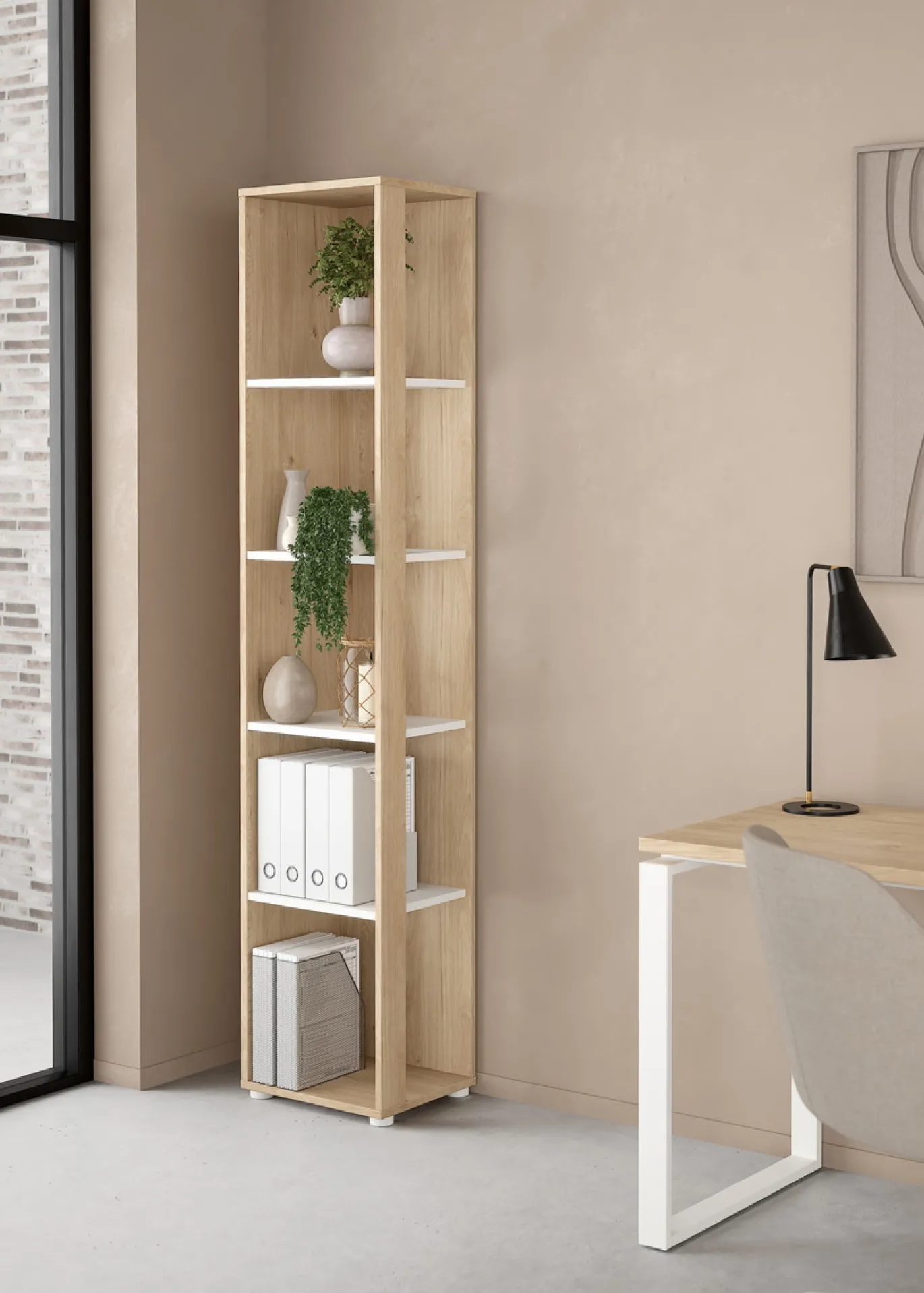 Boekenkast Sign Wit Jackson Hickory 41x205cm - Giga Living