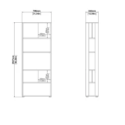 Boekenkast Sign Wit Jackson Hickory 80x205cm - Giga Living