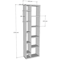 Boekenkast Tomi Naturel 150cm