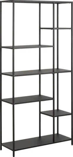Boekenkast Valencia Metal Zwart 165cm - Giga Living