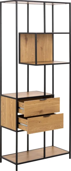 Boekenkast Varven Melamine Mat Wild Eiken 185cm - Giga Living