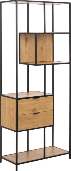 Boekenkast Varven Melamine Mat Wild Eiken 185cm - Giga Living