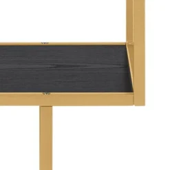 Boekenkast Varven Melamine Zwart/Goud Ash 185cm - Giga Living