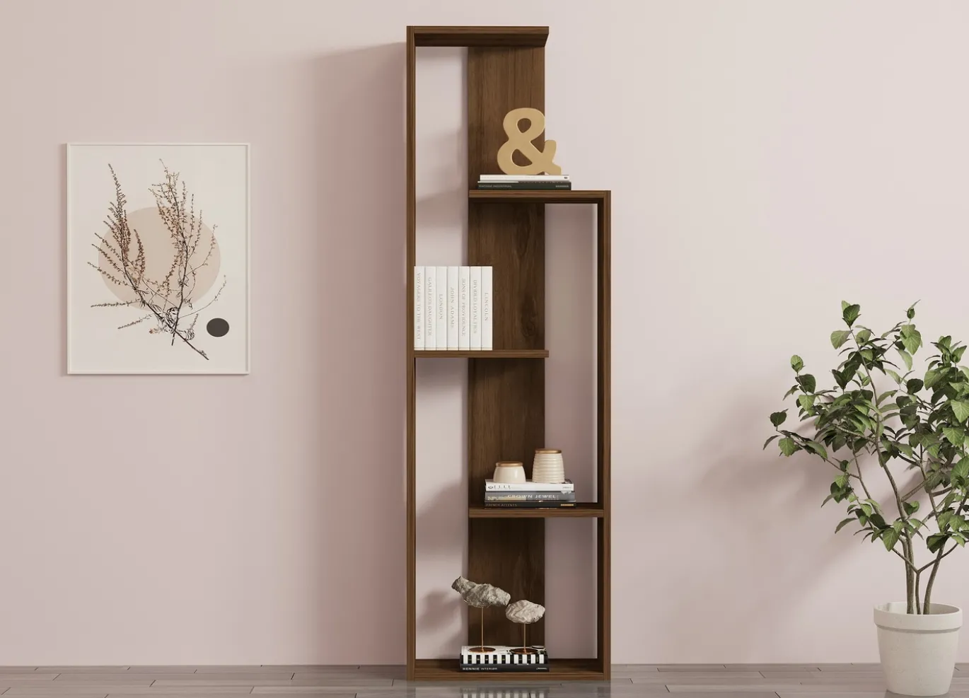 Boekenkast Wand Walnoot 160cm