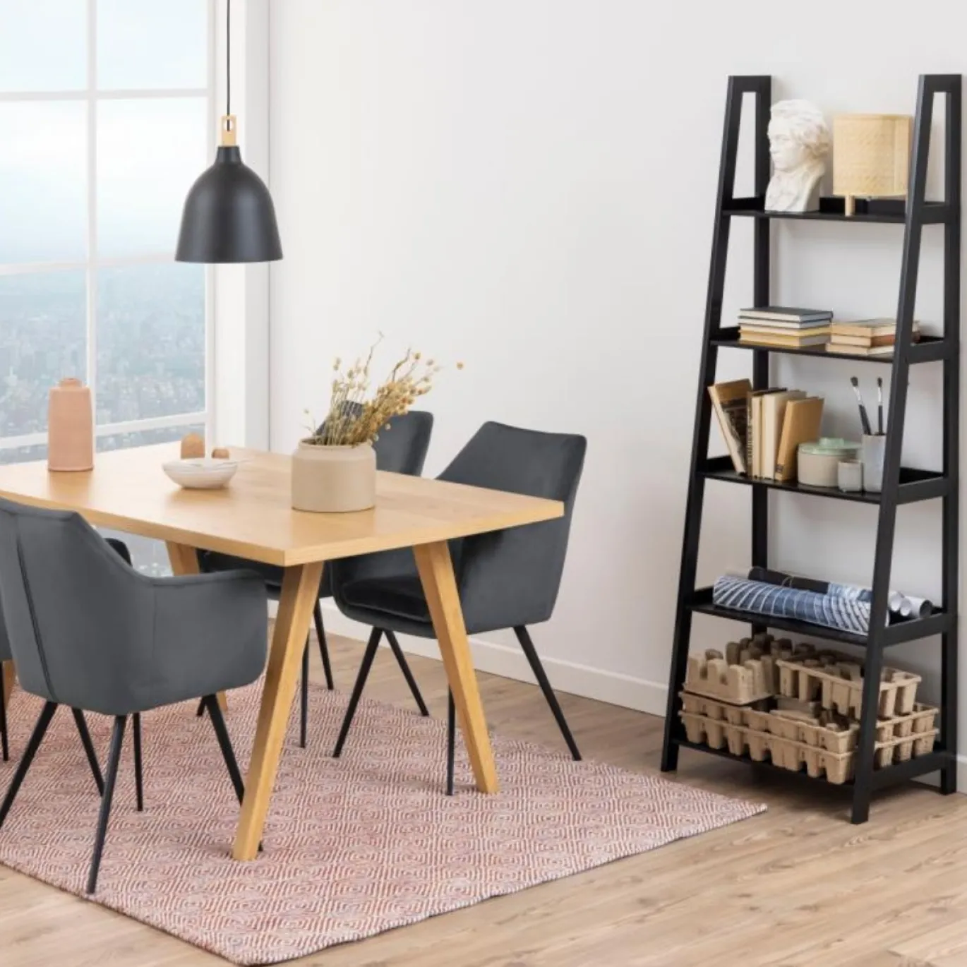 Boekenkast Zoster Mdf Zwart 180cm - Giga Living